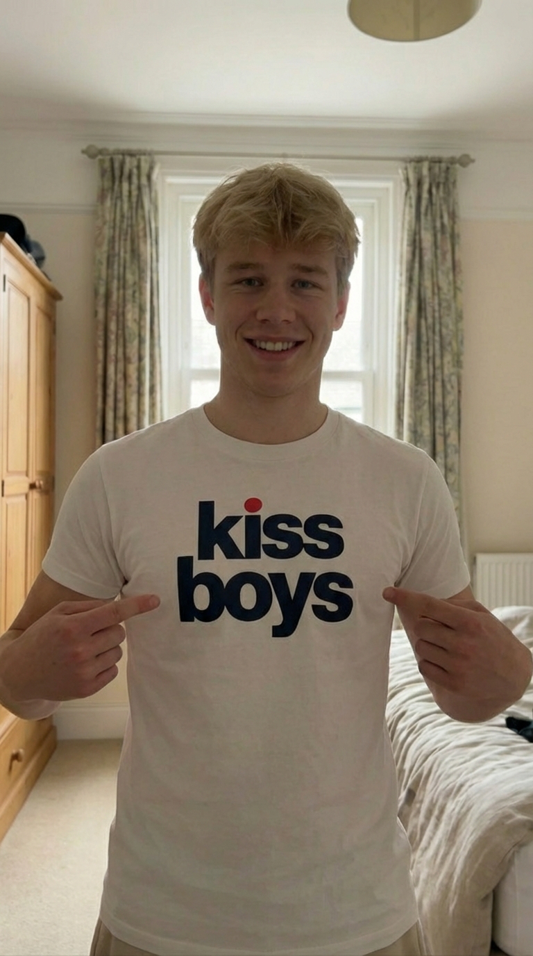 kiss boys tee - Jay wearing the shirt